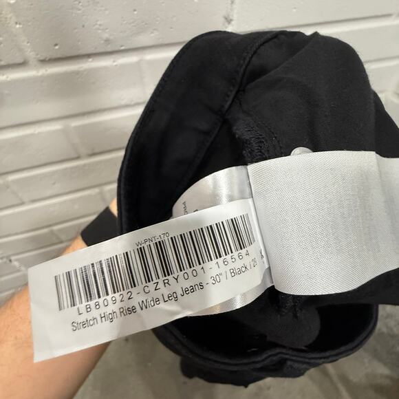 Quince NWOT Stretch High Rise Wide Leg Jeans Black Sz 29 30" - Picture 9 of 14